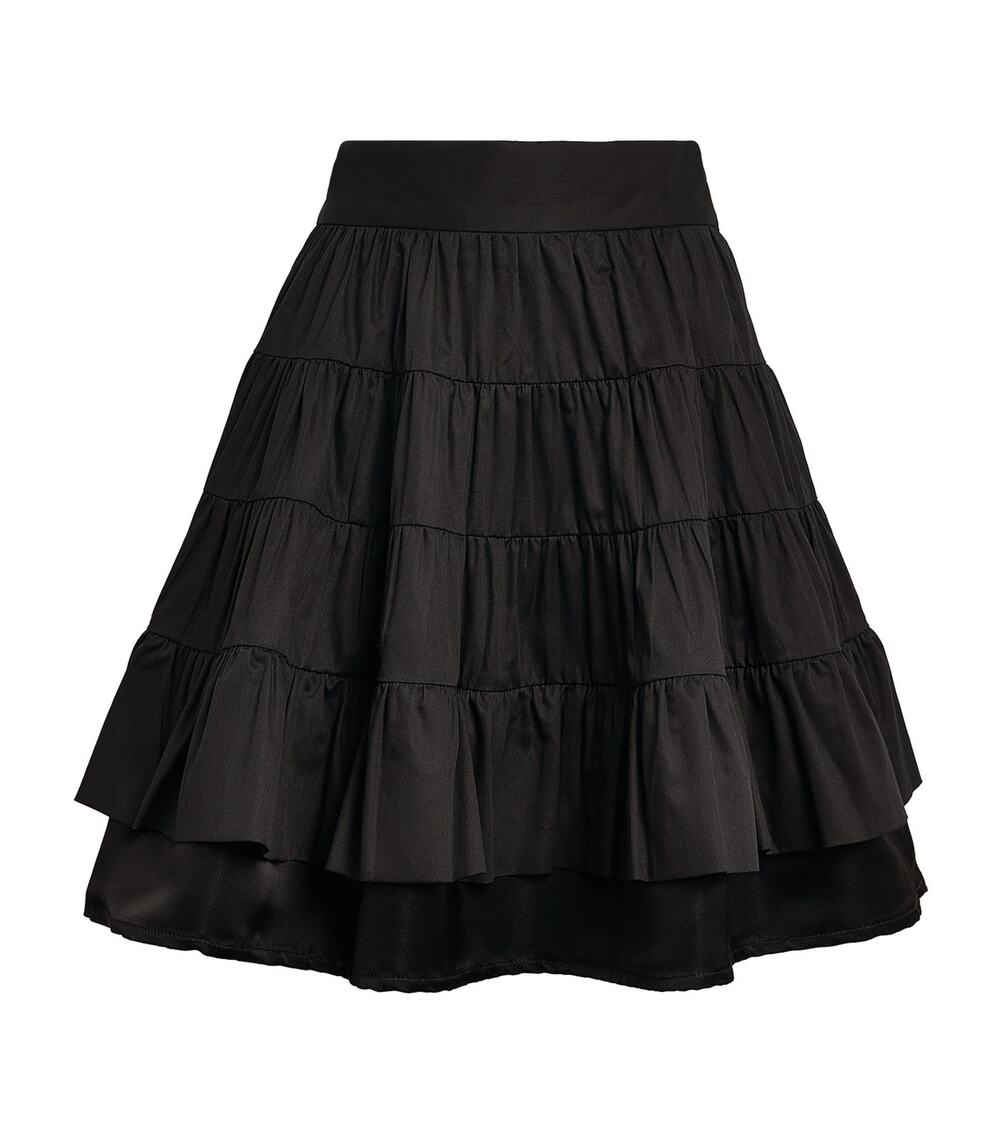 Sandro Fanfan Ruffle-detail Cotton Mini Skirt In Black Size 0 US XS New